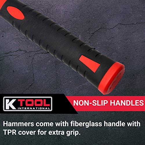 K Tool International 6 Piece Hammer Set | 16oz. & 32oz. Ball Hamme...