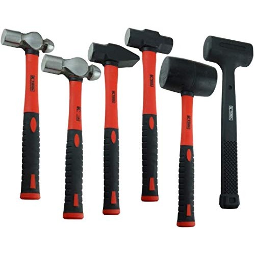 K Tool International 6 Piece Hammer Set | 16oz. & 32oz. Ball Hamme...