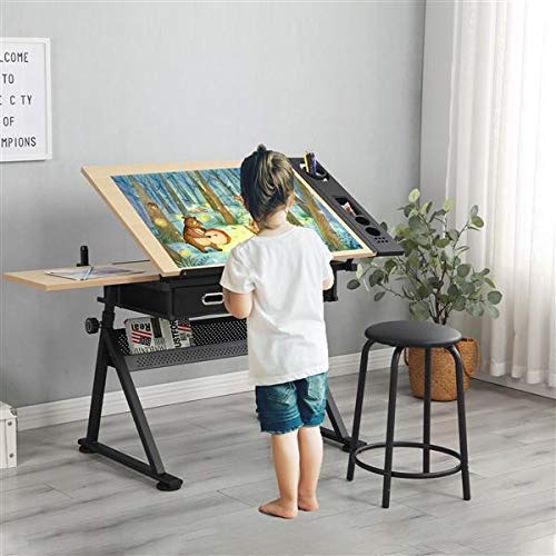 KAAYEE Wooden Drafting Table Height Adjustable Writing Art Craft, ...
