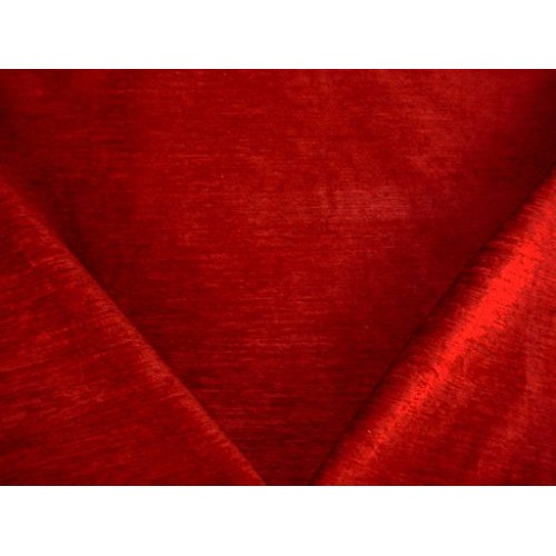 Kacar Textiles Zeus - Buttery Ruby Red Chenille Strie Designer Uph...