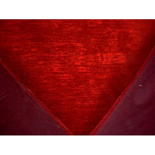 Kacar Textiles Zeus - Buttery Ruby Red Chenille Strie Designer Uph...