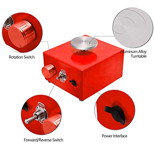 Kacsoo Mini Pottery Wheel, Pottery Wheel 6.5cm 10cm Turntable Mini...