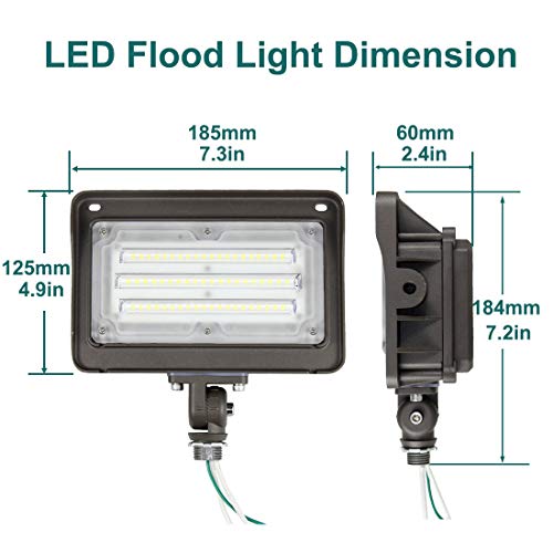 Kadision LED Flood Light, Dusk-to-Dawn Photocell Sensor, 50W 250W...