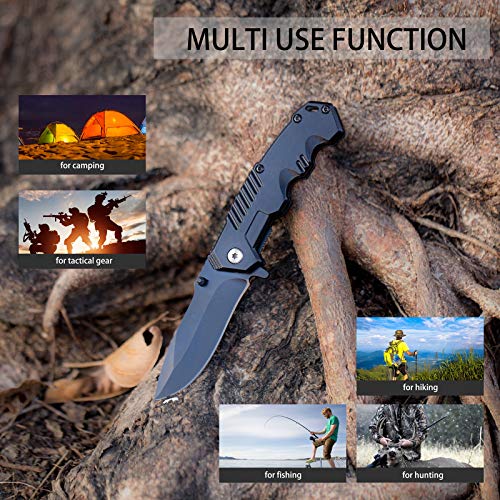 Folding Pocket Knife with Clip,Tactical Assisted Camping Knife, Mu...