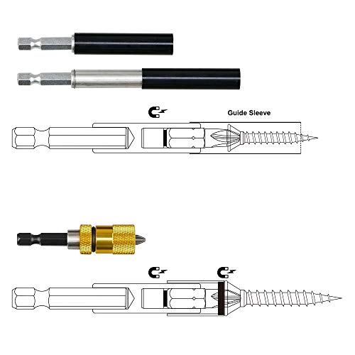 KAIFNT K406 Magnetic Bit Holder Set with Guide Sleeve and Adjustab...