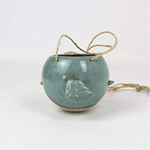 Bluebird Hanging Planter Pot - Ceramic - 7 Diameter