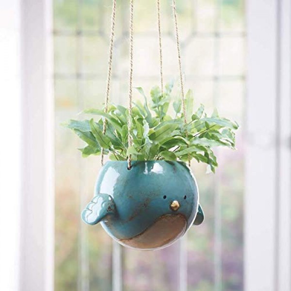 Bluebird Hanging Planter Pot - Ceramic - 7 Diameter