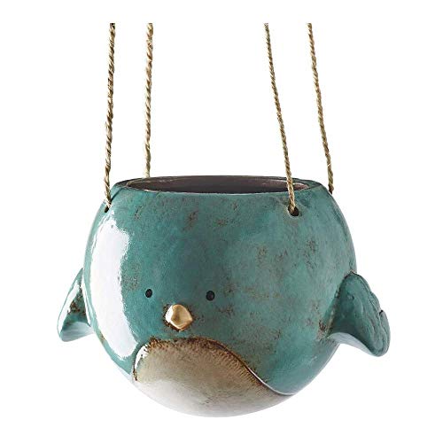 Bluebird Hanging Planter Pot - Ceramic - 7 Diameter