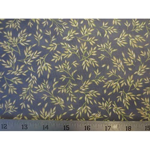 Antebellum Blue Floral Cotton Fabric Civil War Reproduction Quilti...