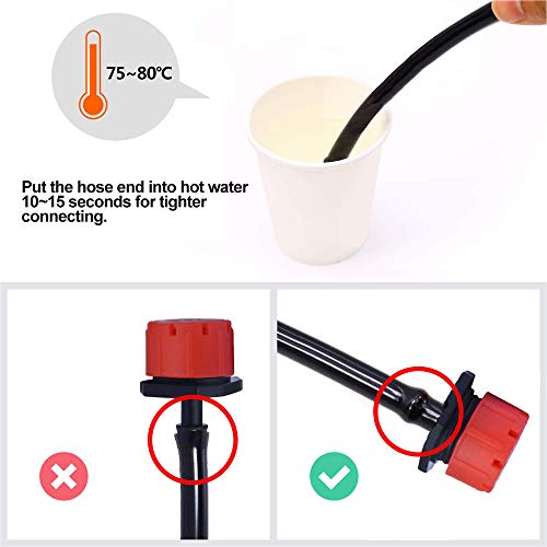 Kalolary 100Pcs 1/4Inch Adjustable Micro Drip Irrigation System Wa...