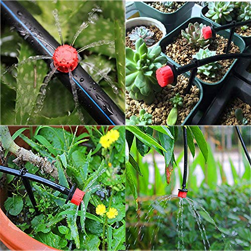 Kalolary 100Pcs 1/4Inch Adjustable Micro Drip Irrigation System Wa...