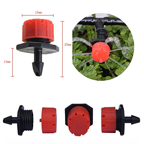 Kalolary 100Pcs 1/4Inch Adjustable Micro Drip Irrigation System Wa...