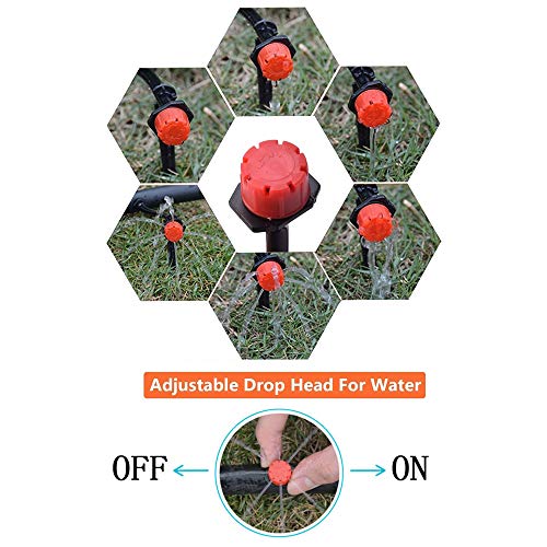 Kalolary 100Pcs 1/4Inch Adjustable Micro Drip Irrigation System Wa...