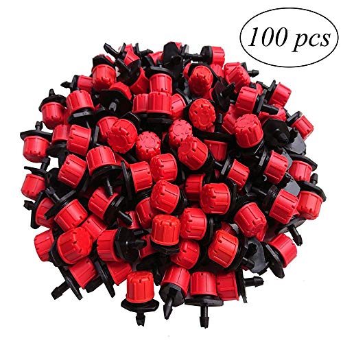 Kalolary 100Pcs 1/4Inch Adjustable Micro Drip Irrigation System Wa...