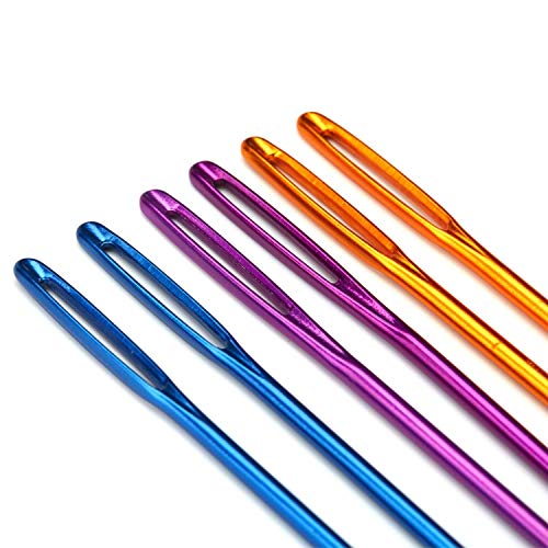 Wool Needles Colorful Bent Tip Tapestry Needles Large-Eye Aluminiu...