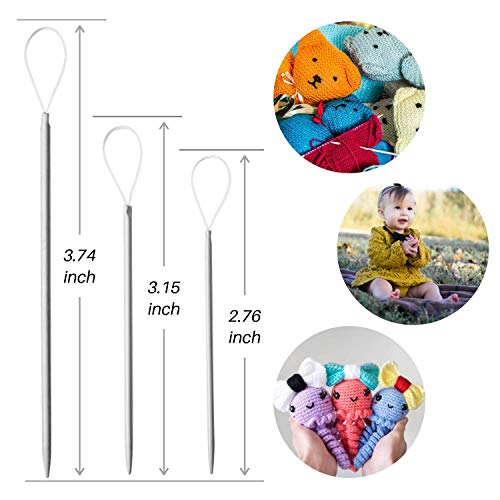 Wool Needles Colorful Bent Tip Tapestry Needles Large-Eye Aluminiu...