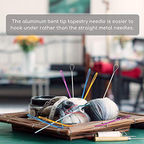 Wool Needles Colorful Bent Tip Tapestry Needles Large-Eye Aluminiu...