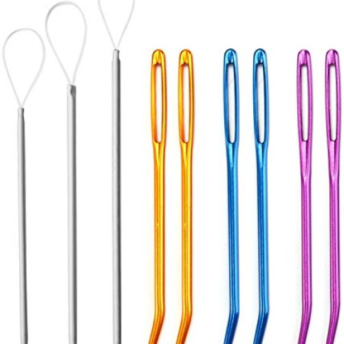 Wool Needles Colorful Bent Tip Tapestry Needles Large-Eye Aluminiu...