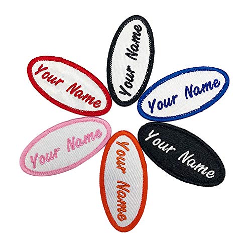 Custom Oval Name Patch, 2 Pieces Personalized Embroidered sew on/ ...
