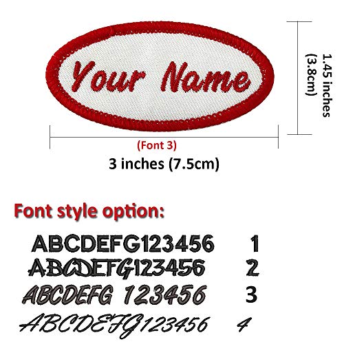 Custom Oval Name Patch, 2 Pieces Personalized Embroidered sew on/ ...
