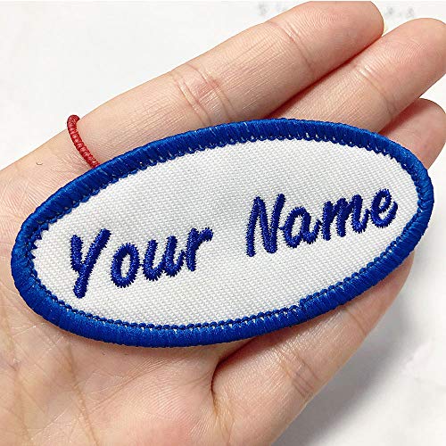 Custom Oval Name Patch, 2 Pieces Personalized Embroidered sew on/ ...