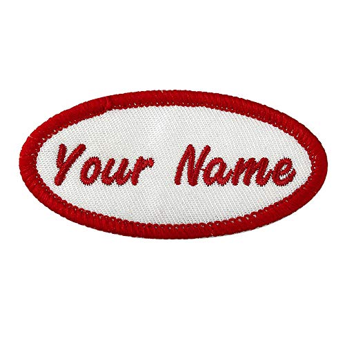 Custom Oval Name Patch, 2 Pieces Personalized Embroidered sew on/ ...