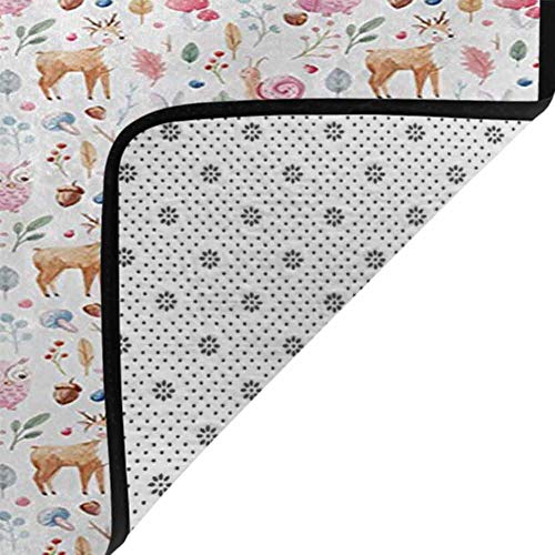 Floor Mat Entrance Doormat Nursery,Cute Animals Deer Snail Owl and...