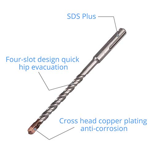 Hammer Drill Bit Set, Kamtop 7 Pcs 1/5-7/10 SDS Plus Hammer Dr...