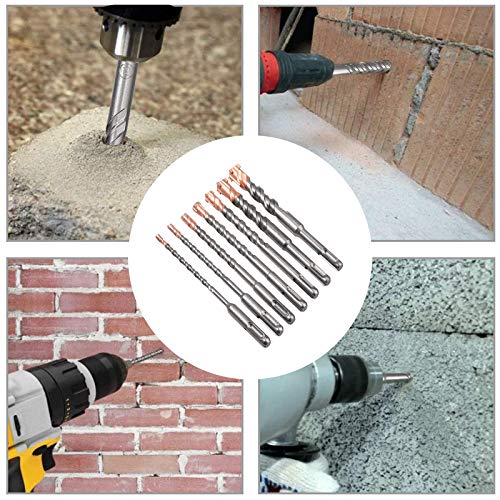 Hammer Drill Bit Set, Kamtop 7 Pcs 1/5-7/10 SDS Plus Hammer Dr...