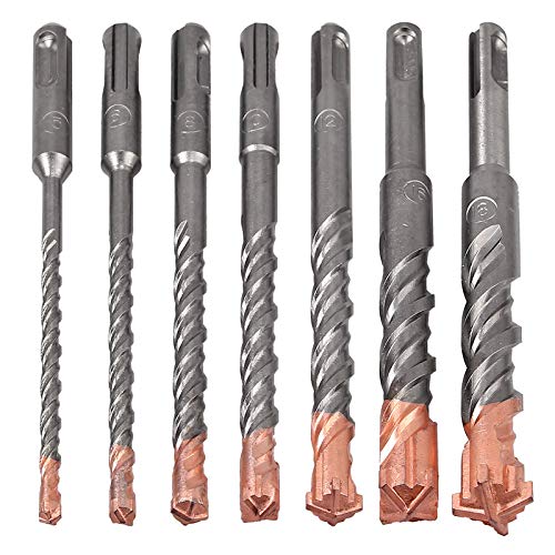 Hammer Drill Bit Set, Kamtop 7 Pcs 1/5-7/10 SDS Plus Hammer Dr...