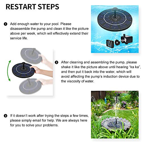 All Day OperationSolar Bird Bath Fountain Pump, Can Work on Clou...