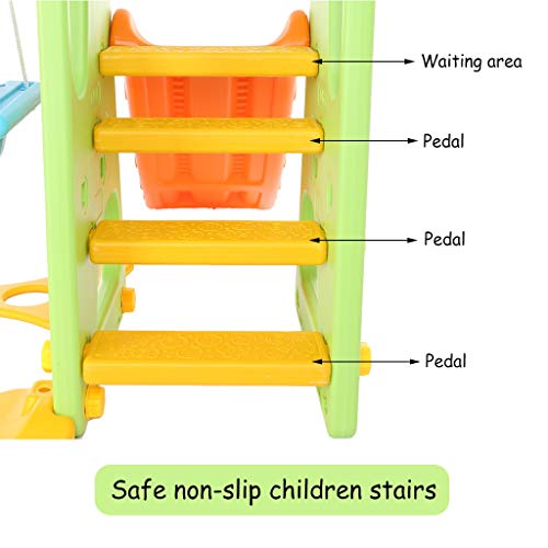 kangti 5 in 1 Toddler Slide Swing and Basketball Football Baseball...