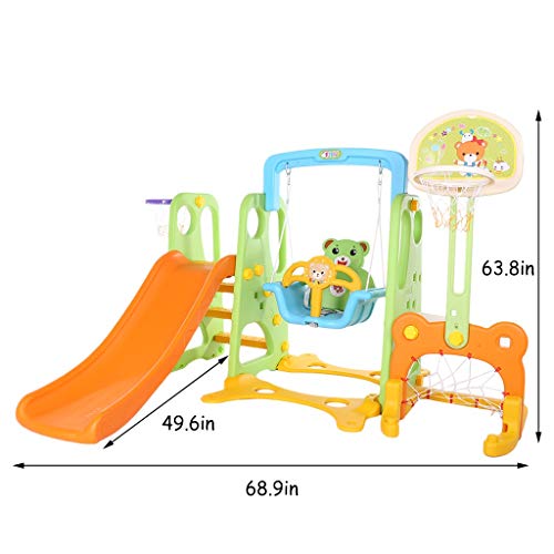 kangti 5 in 1 Toddler Slide Swing and Basketball Football Baseball...