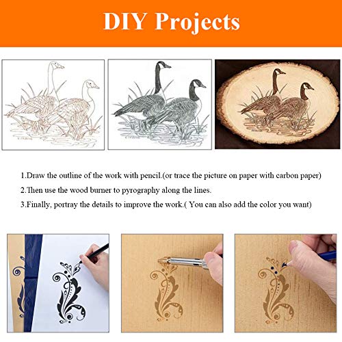 110 PCS Wood Burning Kit, LCD Display Digital Wood Burner Pyrograp...