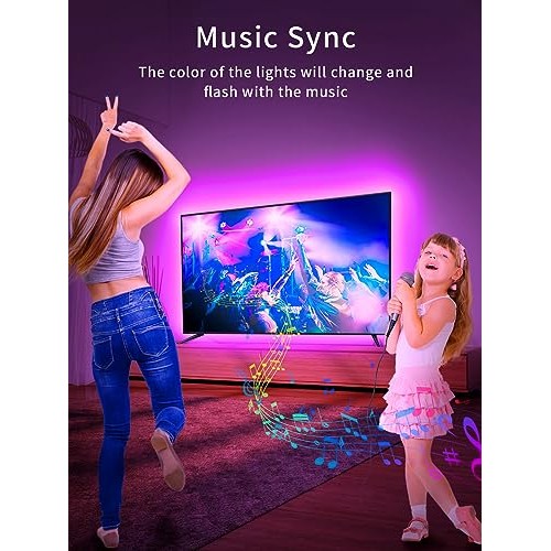 KANTUTOE TV LED Lights, 11.5ft LED Lights for 32-55 Inch TV, RGB L...