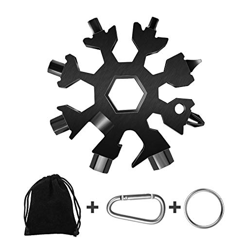 18-in-1 Snow Multi-Tool, Easy N Genius Stainless Steel Snowflake S...