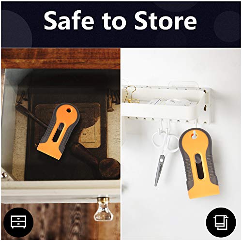 Razor Blade Scraper, 2 Pcs Plastic Retractable Razor Scraper with ...