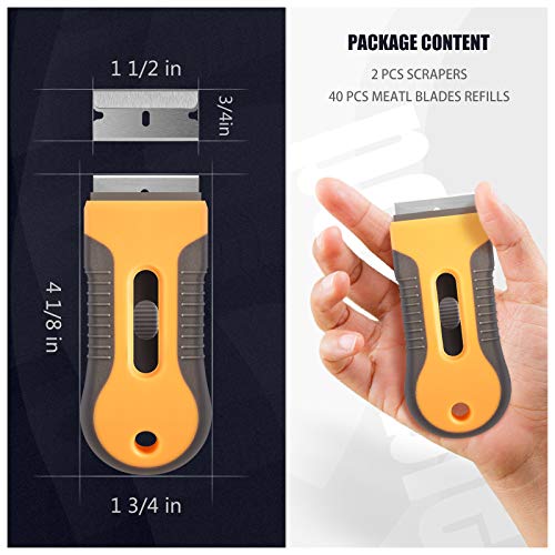 Razor Blade Scraper, 2 Pcs Plastic Retractable Razor Scraper with ...