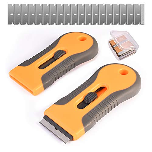 Razor Blade Scraper, 2 Pcs Plastic Retractable Razor Scraper with ...