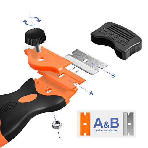Razor Blade Scraper, Double Edge Razor Scraper Remover Tool with 3...