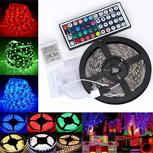 Karamoda 5 M 3528 RGB 60 LED Strip Lights, Changing Color String L...