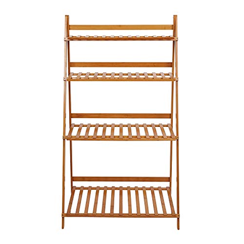 KARMAS PRODUCT Bamboo Plant Stand Flower Rack Utility Display Shel...
