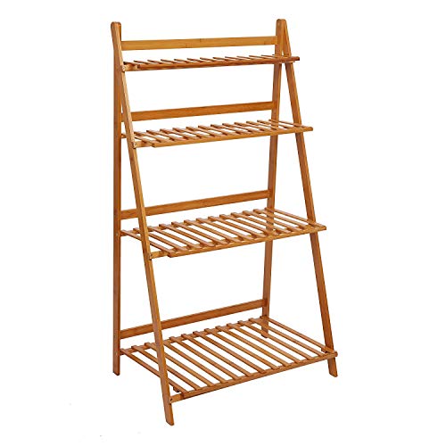 KARMAS PRODUCT Bamboo Plant Stand Flower Rack Utility Display Shel...