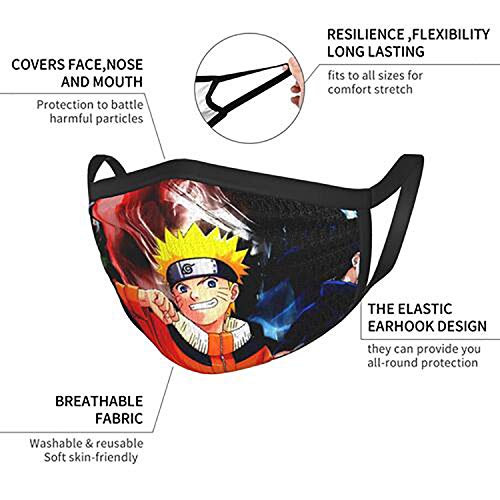 Designer Face Scarf Neck Gaiter 5 PCS Cloth N-aruto Mouth Reusable...