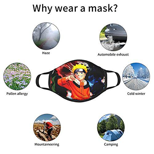 Designer Face Scarf Neck Gaiter 5 PCS Cloth N-aruto Mouth Reusable...