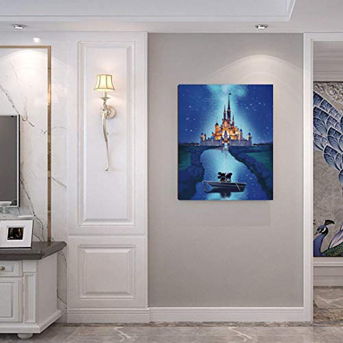 Karyees 16x20In Castle Paint by Numbers Kits Castle DIY Painting b...