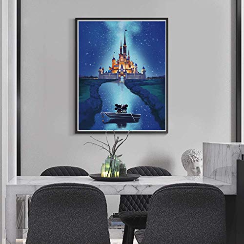 Karyees 16x20In Castle Paint by Numbers Kits Castle DIY Painting b...