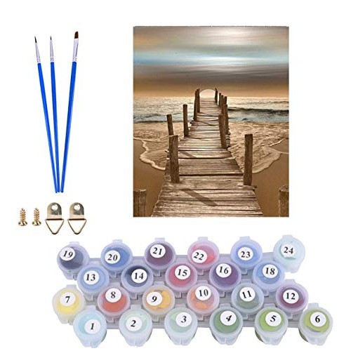 Karyees Beach Sunset Paint by Numbers Kits Beach Sunset DIY Painti...