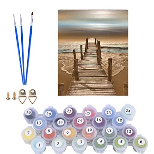 Karyees Beach Sunset Paint by Numbers Kits Beach Sunset DIY Painti...