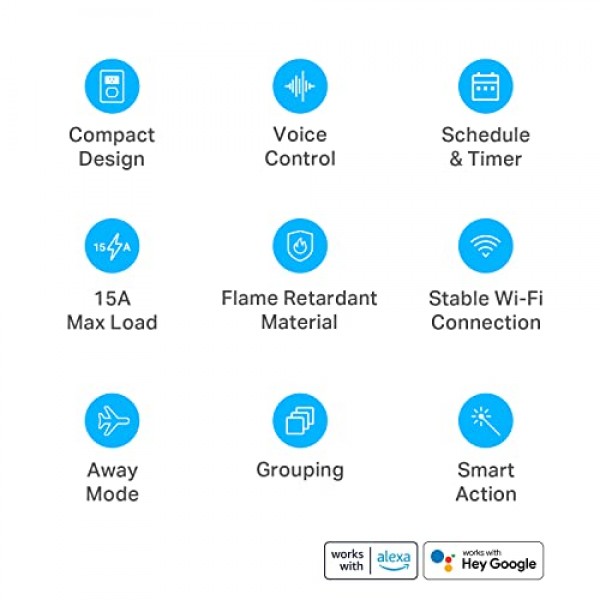 Kasa Smart Plug Mini 15A, Smart Home Wi-Fi Outlet Works with Alexa...